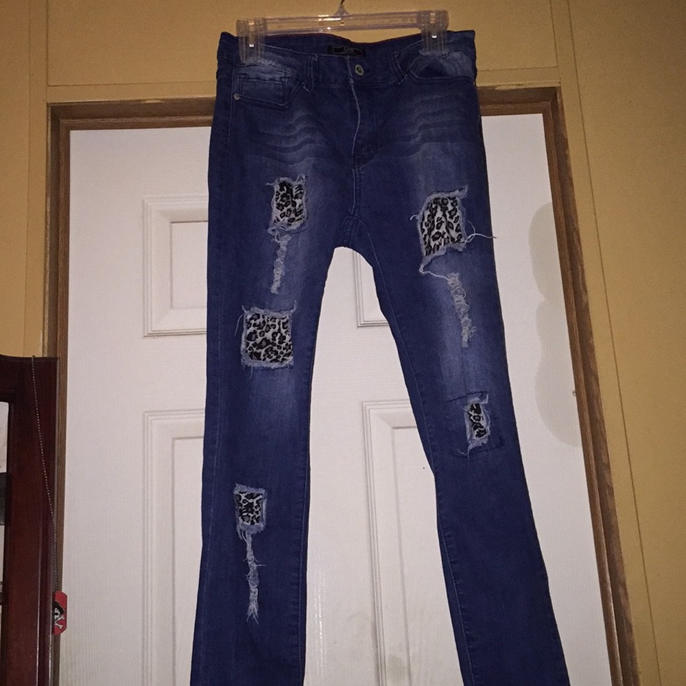 Jeans leopard detail